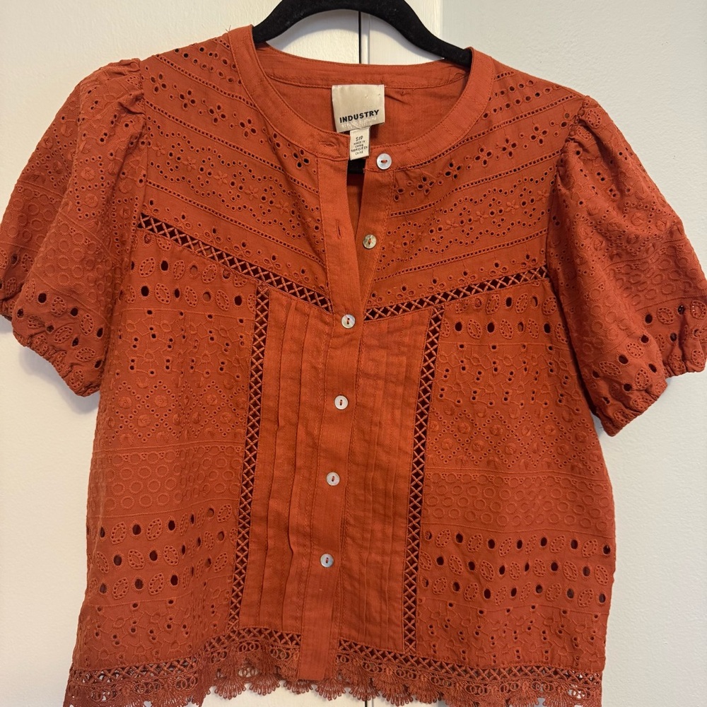 Industry Rust Eyelet Women's Top